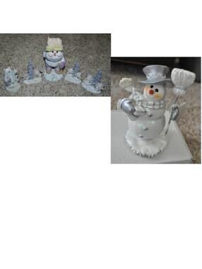 Christmas Decorations Home Interiors 6 Pc Holiday Snowman & Polar Bear Set